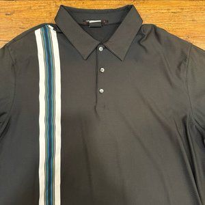 Nike Dri-Fit‎ Black Tiger Woods Herringbone Performance Golf Polo Shirt Men's XL